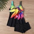 thumbnail image 5 of Levmjia Women's Plus Size Printed Tankini Swimsuit Set, Boyshorts Bottom, Simple Basic Swimwear, High Waist Modest Swimwear, S-5XL Nylon Spandex Beachwear, 5 of 5