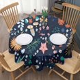 thumbnail image 3 of Pioneer Flower Floral Print Pattern Round Tablecloth 60"x60",Wrinkle Wipeable Table Cloth for Kitchen Dining Room Picnic Patio Party, 3 of 6