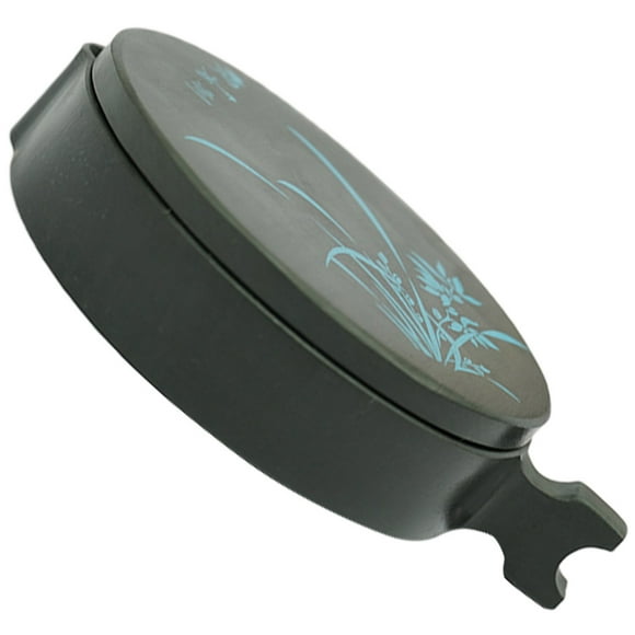 CRAFTHROU Lidded Inkwell for Writing Blue Raw Stone 1Set with Simple Design for Calligraphy