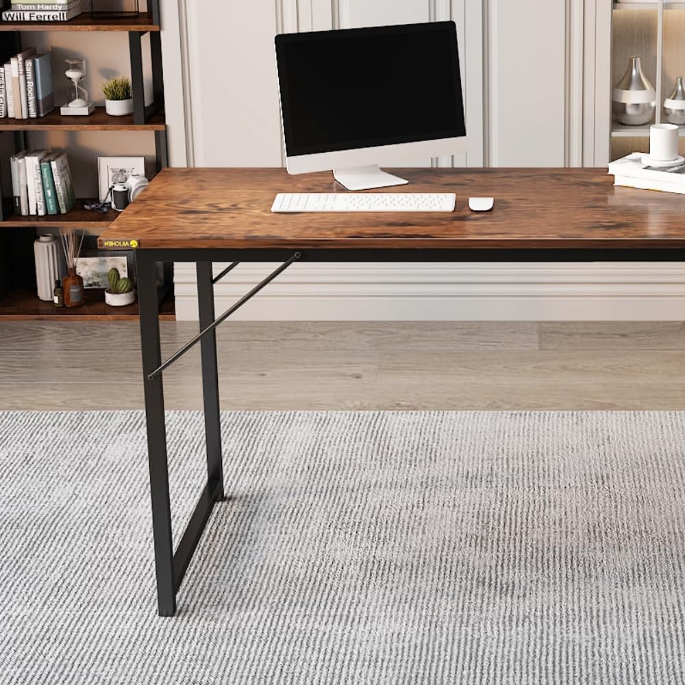 L Shaped Computer Desk with 2 Shelves Bookshelf, Modern Corner Computer Desk with Storage, Office Desk Study Table Writing Desk for Home Office