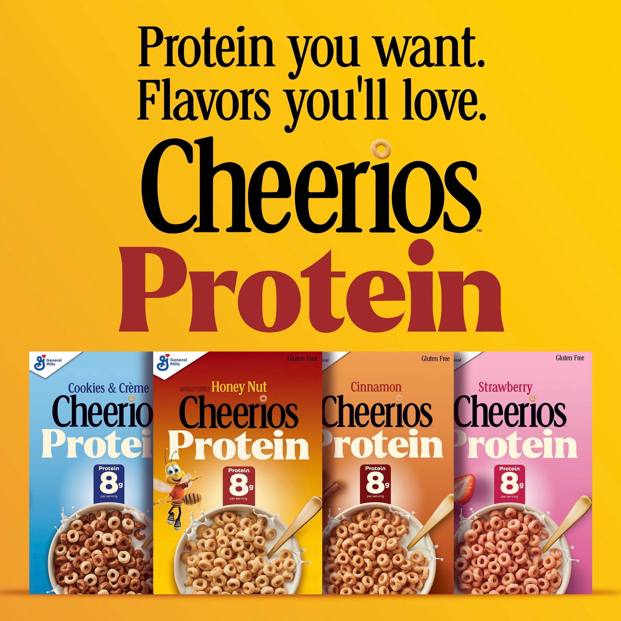 Cheerios Protein Cereal, Strawberry, 8g Protein, Family Size