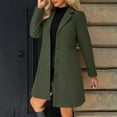 thumbnail image 2 of Long Winter Coats For Women Sevevn Women's Winter Outerwear Overcoat Lapel Mid-thigh A-line Single Breasted Pea Coat, 2 of 9