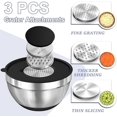 thumbnail image 3 of Mixing Bowls with Airtight Lids, 8PCS Stainless Steel Nesting Mixing Bowls Set, 3 Grater Attachments & Non-Slip Bottoms, Black Kitchen Bowls, Size 5, 4, 3.5, 2, 1.5QT for Baking & Serving, 3 of 8