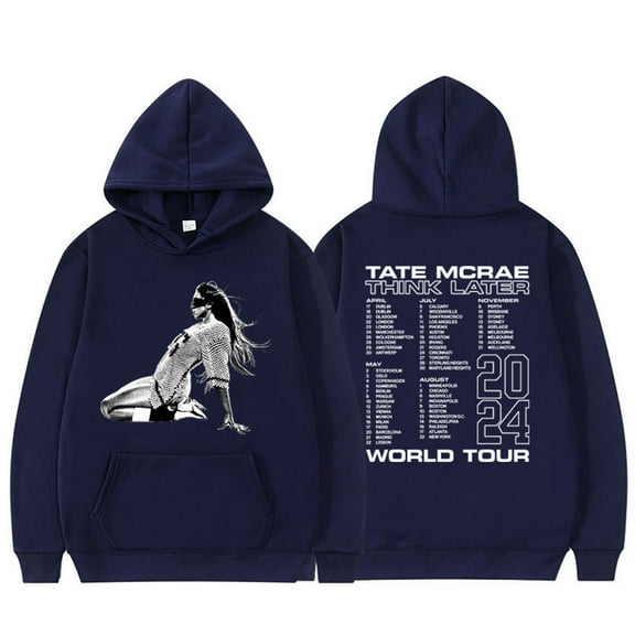 Tate Mcrae The Think Later World Tour 2024 Hoodies Men Women Fashion Harajuku Long Sleeve Fleece Oversized Tracksuit Streetwear