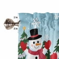 thumbnail image 5 of Cute Snowman Kitchen Curtains and Valances Set, Snowflake Winter Blue Christmas Rod Pocket Window Valance 18 Inch Window Curtain Panels for Living Room Bedroom Laundry, 27.5x24in, 3 Pieces, 5 of 7