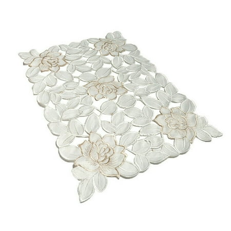 

Vintage Embroidered Lace Tablecloth Dining Table Runner Cover Mats Wedding Decor