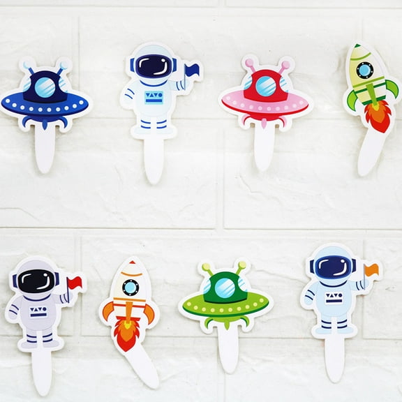 FELTECHELECTR 27Pcs Space Banner Set Assorted Color Astronaut Party Decor Hanging Flags for Birthday