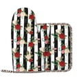 thumbnail image 2 of Sikiie Rose Flowers Oven Mitts and Pot Holders Set, Kitchen Oven Glove High Heat Resistant with Non-Slip Silicone Surface for Cooking, 2 of 7