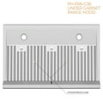 thumbnail image 6 of Awoco 36 Inch Stainless Steel Under Cabinet 6 Speeds 900 CFM Range Hood with Tempered Glass Touch Panel, 6 of 7