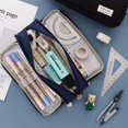 thumbnail image 2 of 3 Layer Pencil Case Zipper Large Capacity Pen Pouch Stationery Bag,Blue, 2 of 2