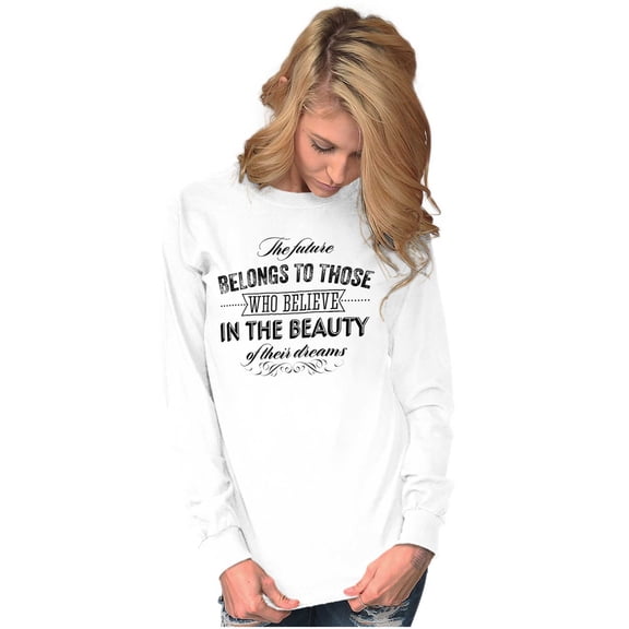 Beauty Dreams Cute Inspirational Women's Long Sleeve T Shirt Brisco Brands S