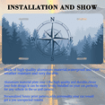 thumbnail image 3 of 1 Pcs 2D Flat License Plate Covers & Frames, Forest and Compass For Decorative Front, Waterproof For Decoration Aluminum License Plate Covers & Frames Cover For Men Women, 12" X 6", 3 of 7