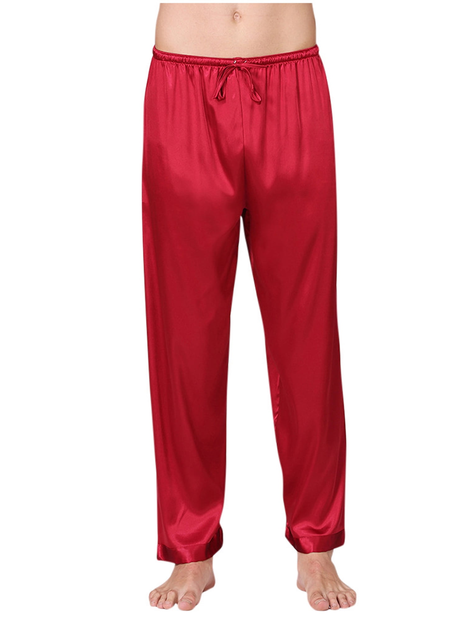 Ma&Baby Men's Silk Satin Pajama Pants Lounge Long Pants Loose Bottom ...