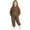 Brown, variant on 2 Piece Girls Athletic Sets Solid Crew Neck Long Sleeve Sweatshirt Elastic Cuff Pants Fall Winter Basic Sweatsuit Kids Jogger Clothes