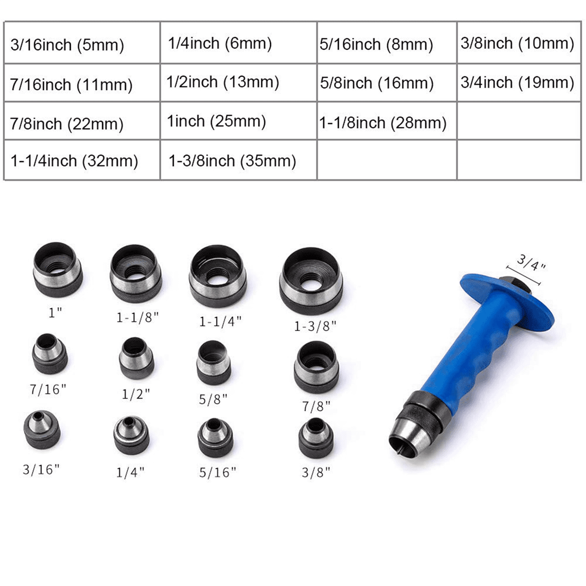 28Pcs Hollow Punch Set DIY Leather Craft Belt Punching Tool with Plastic Box DIY Leather Craft Household Tool 5mm-35mm