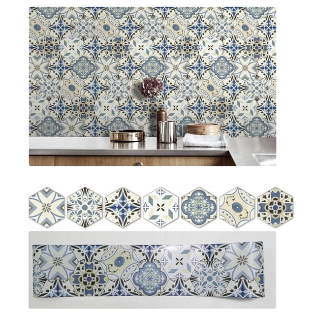 Mistaha 1PC Self Adhesive Retro Tile Stickers Waterproof PVC Removable Wall Stickers Decals DIY Wallpapers