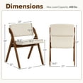 thumbnail image 3 of Gymax Set of 2 Dining Chairs Folding Kitchen Chair w/ Rubber Wood Legs Padded Seat Walnut & Beige, 3 of 9