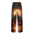 thumbnail image 4 of GrmtClth Halloween Pajamas Pants for Men Funny Novelty Pj Pants Witch Pumpkin Ghost Face Graphic Straight-Fit Costume for 2026 Halloween with Pocket Red S, 4 of 6