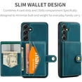 thumbnail image 2 of Case for Samsung Galaxy S23 FE 5G 2023, Detachable Magnetic Wallet Card Cash Slot Case Cover Support Wireless Charging Functional Kickstand (Teal), 2 of 14