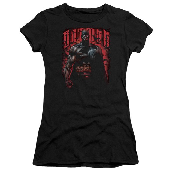 Batman Red Knight S/S Junior Women's T-Shirt Sheer Black