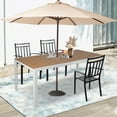 thumbnail image 2 of Outdoor Dining Table for 8 Person, 71” Aluminum Patio Dining Table with 1.6” - 2” Adjustable Umbrella Hole, Slat Rectangle Table with Wood Like Table Top for Backyard Garden, 2 of 6
