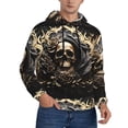 thumbnail image 2 of Daiia Gold Rose Skull for Men's Fashion Hoodies & Sweatshirts with Kangaroo Pocket Hooded Sweatshirt Breathable & Moisture Wicking-X-Large, 2 of 7