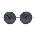 thumbnail image 2 of Arrow Metal Jewel Hinge Round Circle Lens Oversized Hippie Metal Rim Sunglasses Silver - Black, 2 of 4