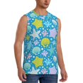 thumbnail image 2 of KLL Starfish Print Workout Tank Tops Gym Sleeveless Fitness Muscle Tee-Small, 2 of 7
