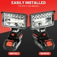 thumbnail image 5 of Taimu TM Work Light, 21V Square LED Work Light, 90° Rotatable Job Site Light, Cordless Portable Flashlight, Security Light Bright Lamp for Emergencies, Camping, Outdoor, 30 Lamp Beads, 5 of 9