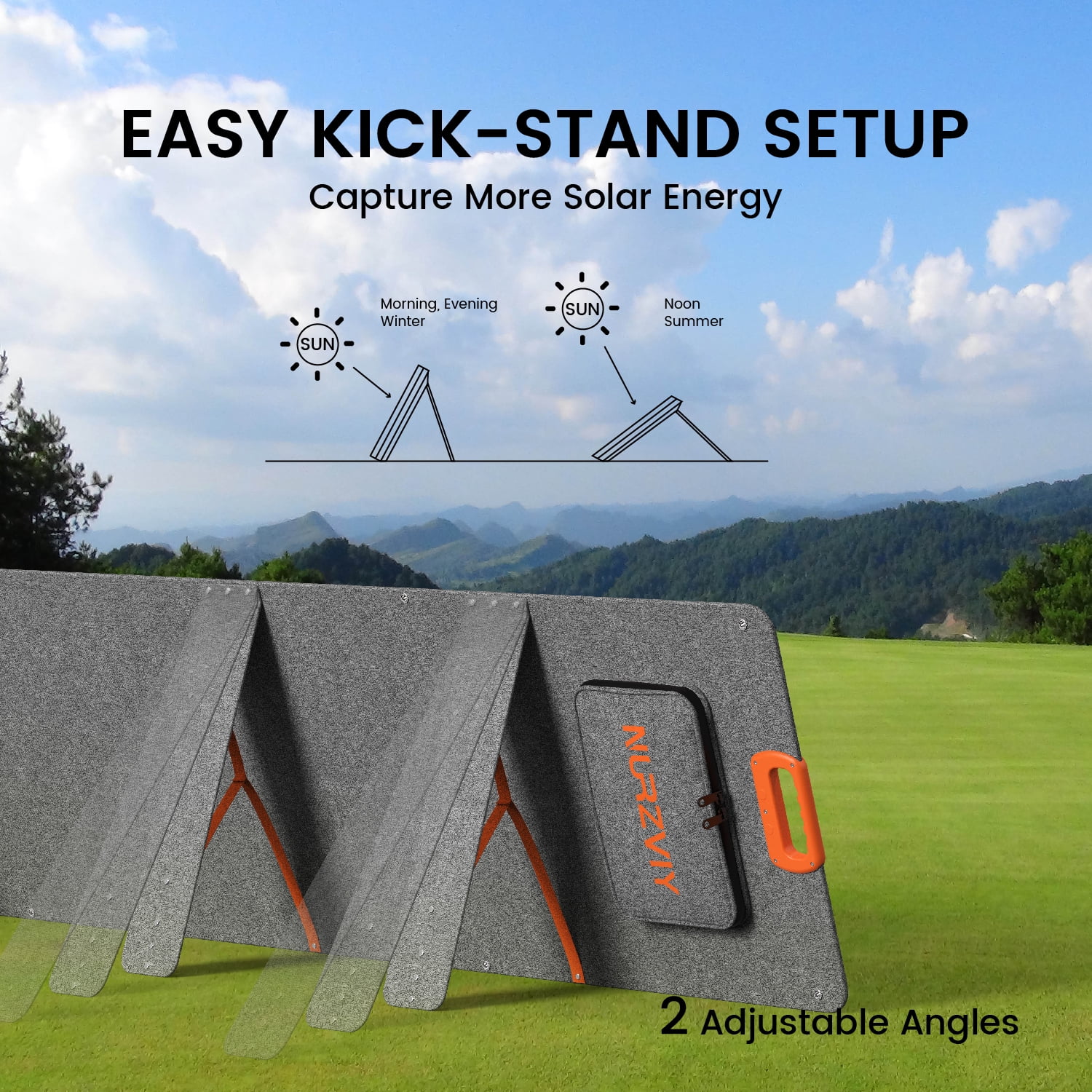 NURZVIY Portable Foldable Outdoor Solar Panel Charger SolarEpoch 200 200W Waterproof for Camping 1-Pack