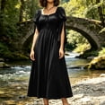 thumbnail image 2 of Women's Palace Dresses Long Sleeve Loose Solid Color Elegant Halloween Costume Party Dress, 2 of 7