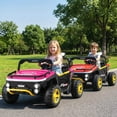 thumbnail image 2 of Costway 24V Ride on Toy for Big Kids 2 Seater Ride on UTV Truck Car with Remote Control Pink, 2 of 10