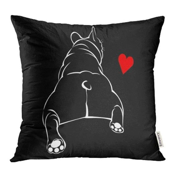 BSDHOME Black Adorable Dog Breed Cute Pet Animal Bulldog French White Adult Boxer Cap Pillow Case Pillow Cover 20x20 inch Throw Pillow Covers