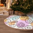 thumbnail image 4 of Salouo Donuts and Coffee Christmas Tree Skirt 30" Farmhouse Christmas Decorations Snowman Xmas Tree Skirt Tree Mat for Holiday Party Decor, 4 of 8