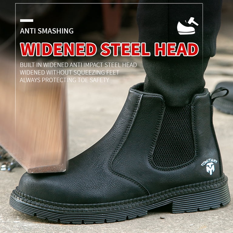Steel Toe Chelsea Boots Men Work Construction Safety Waterproof Lightweight Amazon.com | Work Boots for Men Steel Toe Chelsea Safety  main image 3