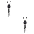 thumbnail image 2 of Guardurnaity Corbatas Collar Colgante Festival Fiesta Aniversario Cumpleaños Escuela Compras Citas Moda Simple Joyería Mujer Hombre Negro Negro 2Conjunto, 2 of 6