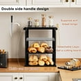 thumbnail image 5 of Black Bread Box for Kitchen Countertop, Large 3 Layers Bread Storage Container for Homemade Bread with Window, Farmhouse Breadbox Organizer for Kitchen, Cabinet, Pantry (Black, Meduim), 5 of 8