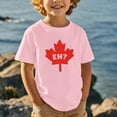 thumbnail image 2 of PMVFHDE T-Shirt Garçon Européen Canadien Fête Nationale Jour de l'Indépendance Feuille d'Érable Imprimée Enfants Décontracté Confortable Tendance Sport T-Shirt à Manches Courtes Rose,12-13 Ans, 2 of 4