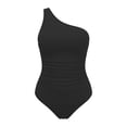 thumbnail image 6 of Conairie Women's One Shoulder Tummy Control One Piece Swimsuit Modest Full Coverage Bathing Suit Black XXL, 6 of 6