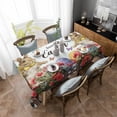 thumbnail image 4 of Spring Easter Bunny Rectangle Tablecloth, Red Floral Botanical Easter Eggs Waterproof & StainResistant Tablecloth, Washable Oil-proof Table Cover for Dining/Party/Wedding/Camping/Buffet 52x70 In, 4 of 9