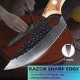 thumbnail image 3 of MDHAND Kitchen Knife with Finger Hole, Brown Wood Handle, 3 of 7