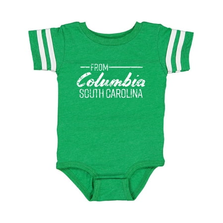 

Inktastic From Columbia South Carolina in White Distressed Text Gift Baby Boy or Baby Girl Bodysuit
