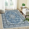 thumbnail image 5 of CAROMIO Boho Area Rug Washable Rugs Vintage Medallion Rugs for Bedroom Living Room Soft Carpet, 4' x 6' Blue, 5 of 6