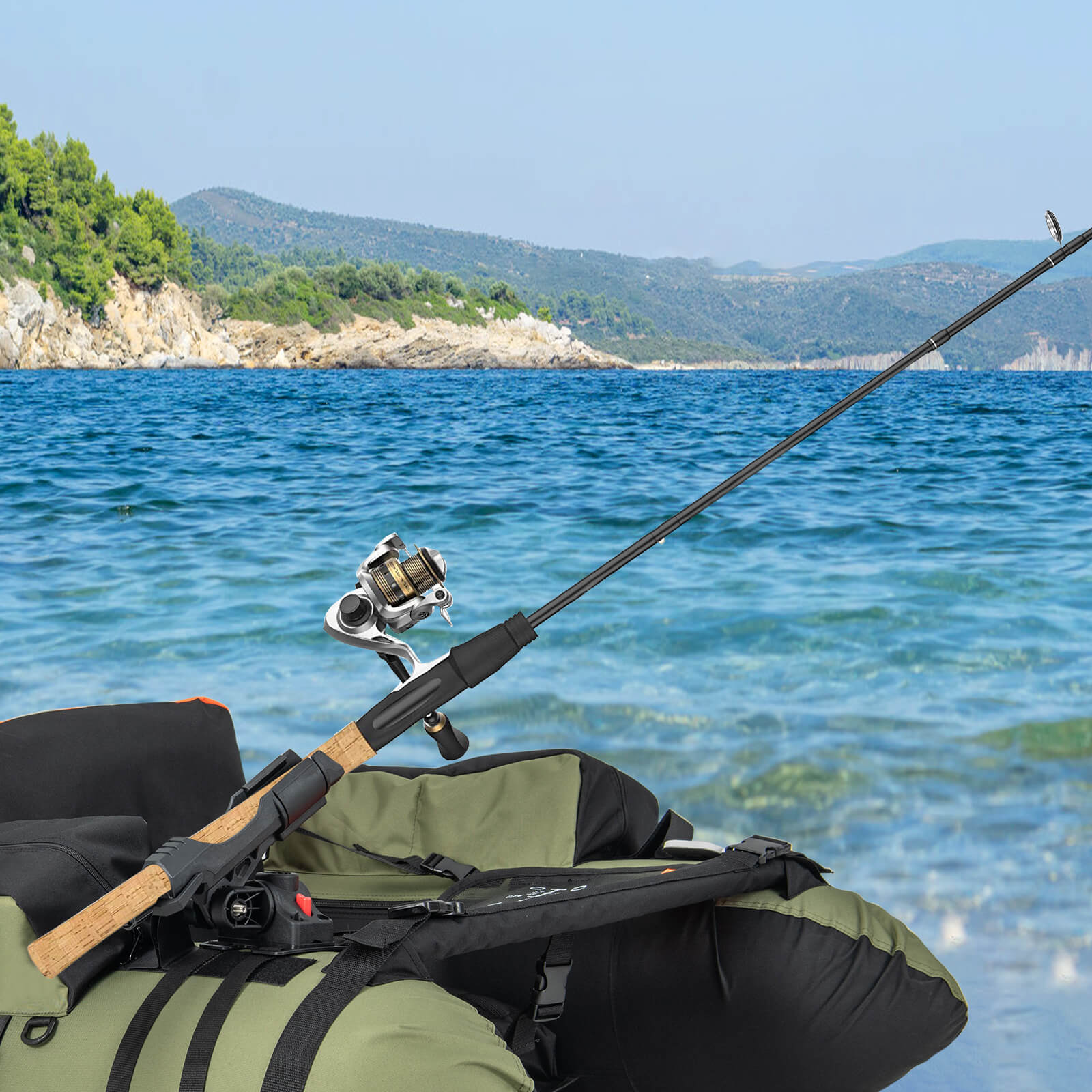 Costway Fishing Boat Kayak Accessory Set of 3 with 3 Mount Brackets 6 Fixing Straps