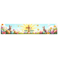 thumbnail image 1 of Easter Themed Decorative Backdrop Bunny Cross Eggs Butterflies Banner Party Decoration Photography Props Spring Celebration Decor Background, 1 of 4