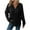 Black, variant on Hoodies for Women Ribbed Knit Long Sleeve Tops Fall Loose Casual Button Down V NeckDrawstring Hooded Pullover Sweatshirts