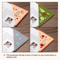 thumbnail image 4 of Uxcell Embroidered Corner Bookmark Cute Flower Stitched Triangle Book Page Mark for Book Lover Teacher Grey Letter L, 4 of 6