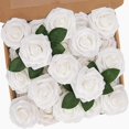 thumbnail image 1 of Flores artificiales N&T NIETING, rosas blancas, 25 unidades, para decoración, 1 of 9