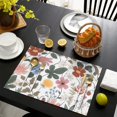 thumbnail image 4 of Pioneer Flower Floral Print Pattern Summer Placemats Table Placemats Set Of 4-Linen Kitchen Washable Placemats Table Mats 12x18 Inch Non-Slip Heat Resistant, 4 of 6