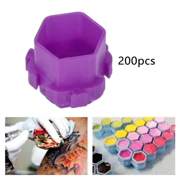 Recipiente de con panal de 200 piezas, estuche de almacenaento para vasos de tinta para s, salón de s o uso personal Púrpura Macarena Titular de pigmento
